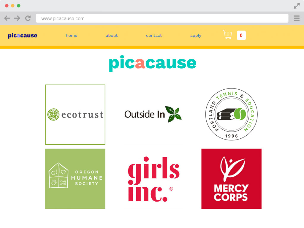 picacause charities page